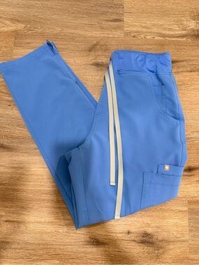 Figs Ceil Blue High Waisted Yola Pants Petite